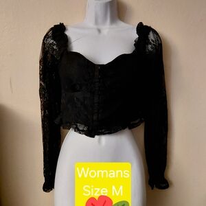 Almost Famous Black Lace Blouse